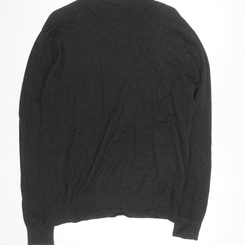 Brave Soul Men's Grey 2XL Mock Neck Pullover Jumper
