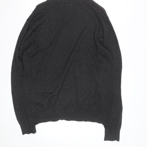 Brave Soul Men's Grey 2XL Mock Neck Pullover Jumper