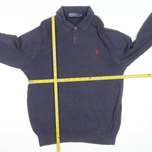 Ralph Lauren Men's Blue Long Sleeve Cotton Polo Shirt M