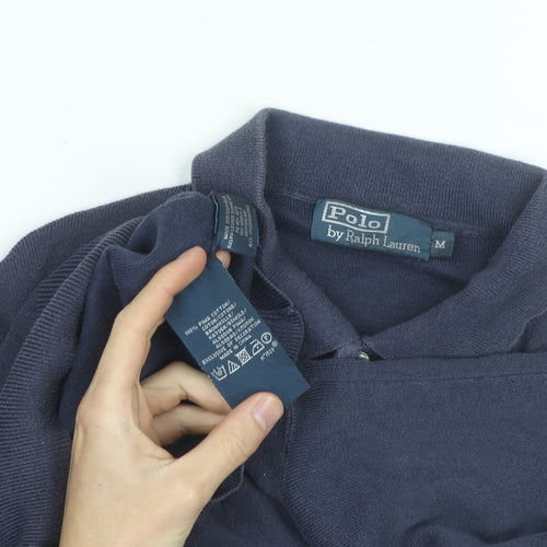 Ralph Lauren Men's Blue Long Sleeve Cotton Polo Shirt M