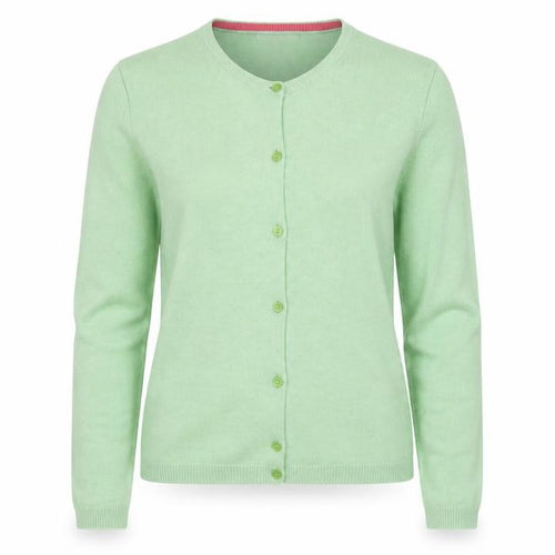 ISLE Men's Green Cashmere Crew Neck Cardigan Size S