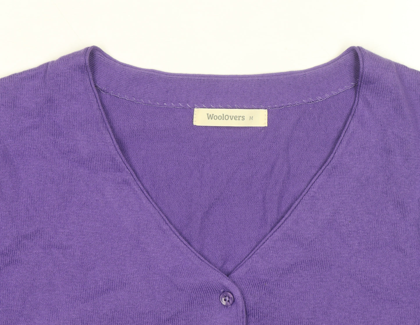 Woolovers Men's Purple Cotton Silk V-Neck Cardigan M