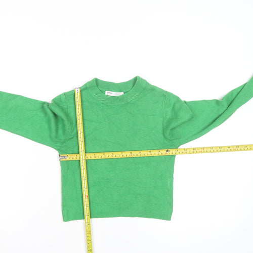 Pull & Bear Womens Green Slim Fit Crew Neck Knit Jumper Size S