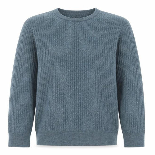 Cynthia Rowley Men's Blue XL Merino Wool Cable-Knit Jumper