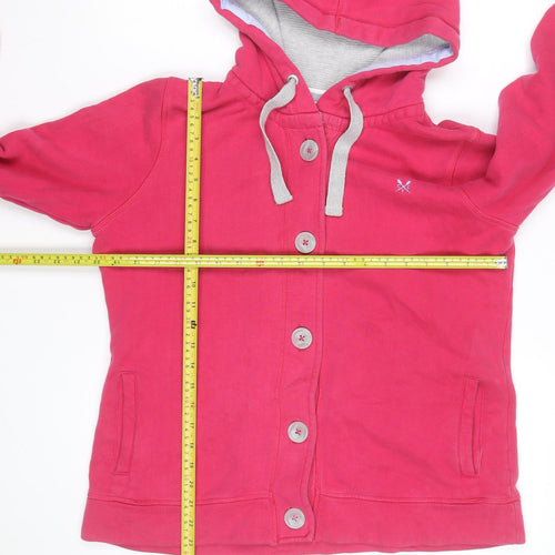 Crew Clothing Co Womens Pink Button Hoodie Size 14 Cotton Casual