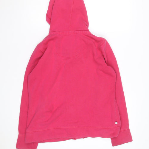 Crew Clothing Co Womens Pink Button Hoodie Size 14 Cotton Casual