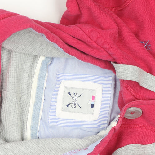 Crew Clothing Co Womens Pink Button Hoodie Size 14 Cotton Casual
