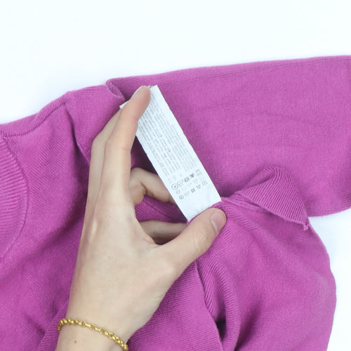 Pull & Bear Women’s Pink Mock Neck Slim Fit Knit Jumper Size 8