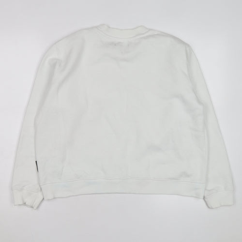 French Connection Men's White Crew Neck Logo Sweatshirt Size M