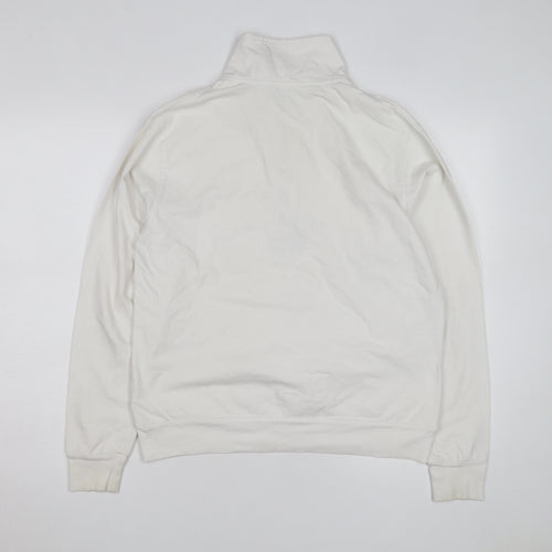 John Galt Men White 1/4 Zip Pullover Sweatshirt Small Cotton Norway 1984