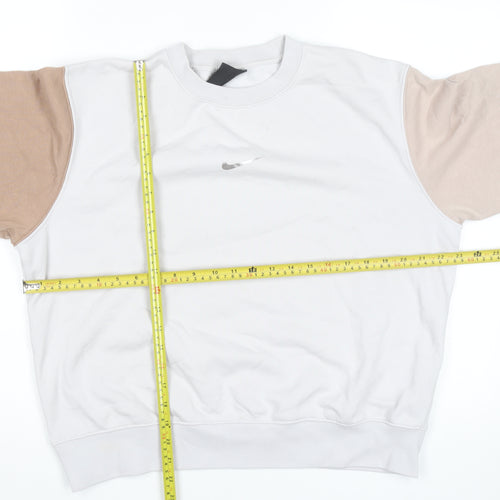 Nike Men's Beige Pullover Sweatshirt Size M Crew Neck Fleece