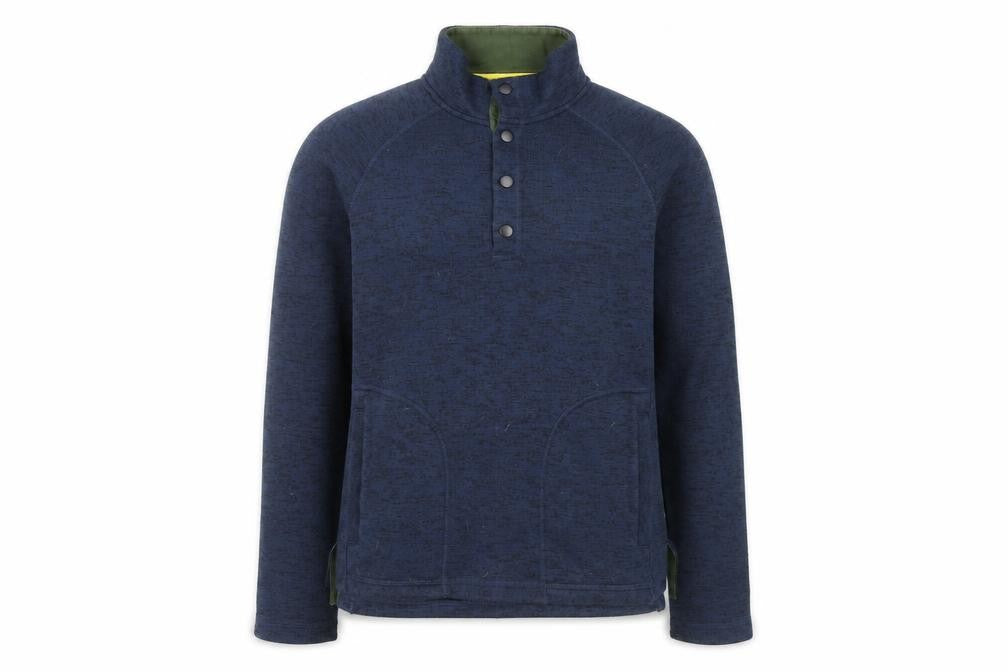 John Lewis Men Blue Cotton Henley Jumper L Casual Winter