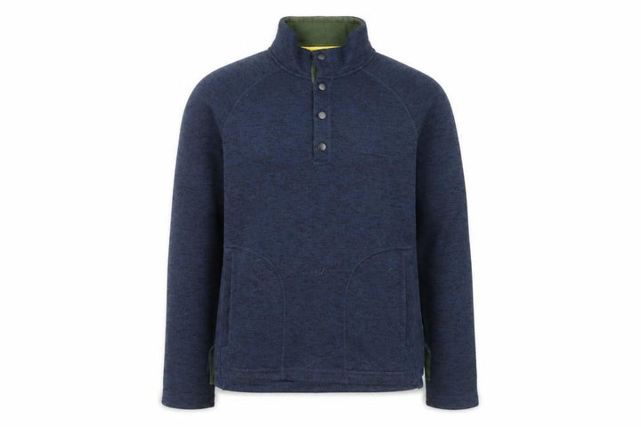 John Lewis Men Blue Cotton Henley Jumper L Casual Winter