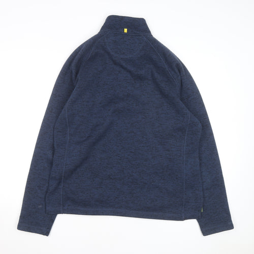 John Lewis Men Blue Cotton Henley Jumper L Casual Winter