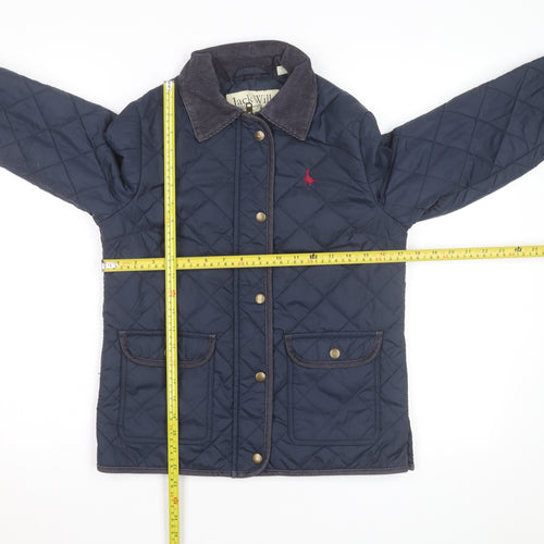 Jack Wills Women's Blue Quilted Jacket UK 8 Classic Short Coat