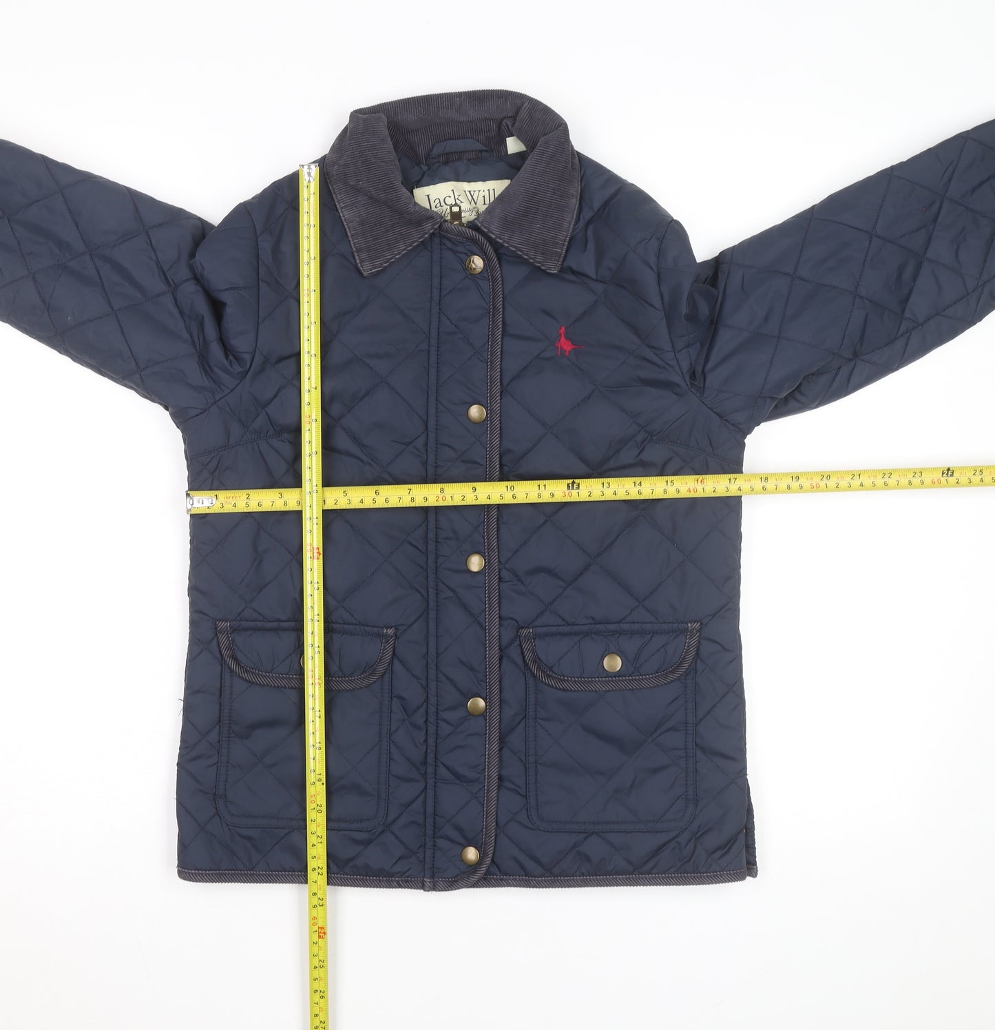 Jack Wills Women's Blue Quilted Jacket UK 8 Classic Short Coat