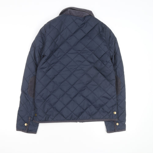 Jack Wills Women's Blue Quilted Jacket UK 8 Classic Short Coat