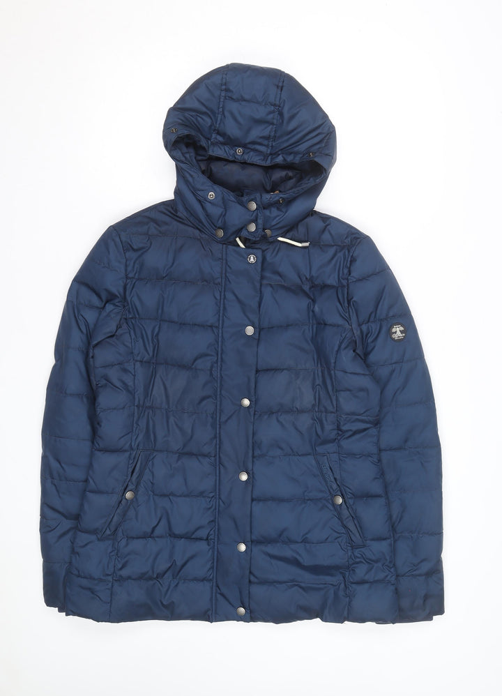 Barbour Women Blue Size 12 Puffer Jacket Hooded Quilted Winter Coat