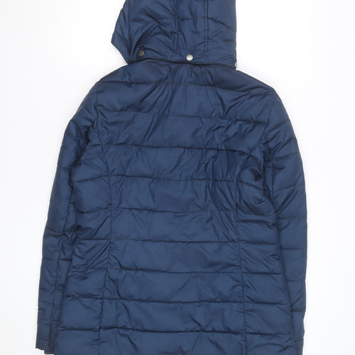 Barbour Women Blue Size 12 Puffer Jacket Hooded Quilted Winter Coat