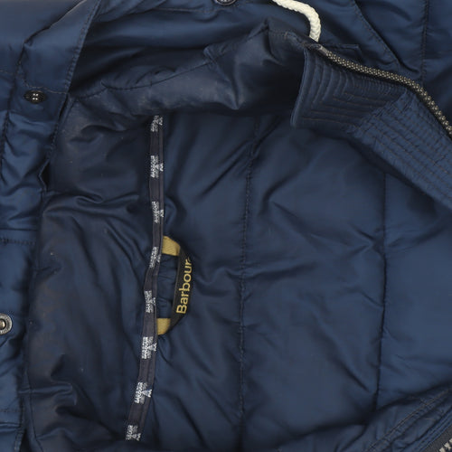 Barbour Women Blue Size 12 Puffer Jacket Hooded Quilted Winter Coat