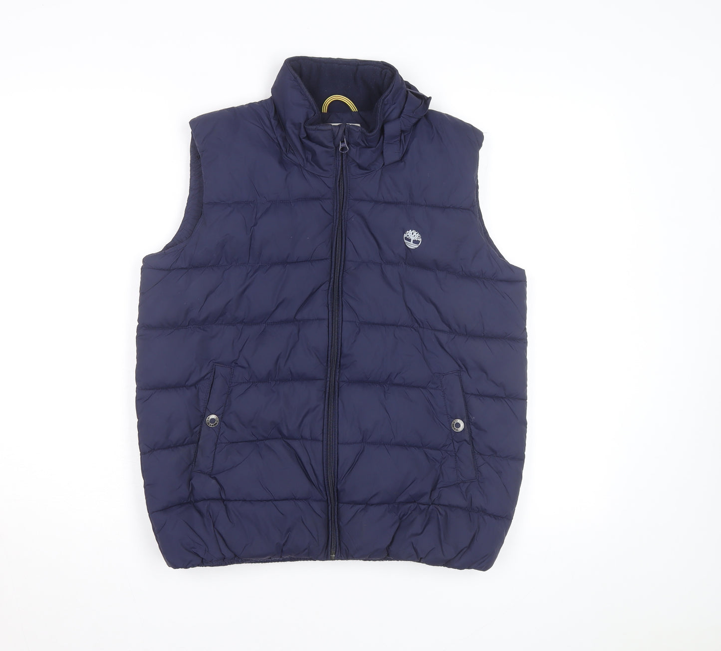 Timberland Men's Blue Puffer Waistcoat Gilet Size S Insulated Zip Up