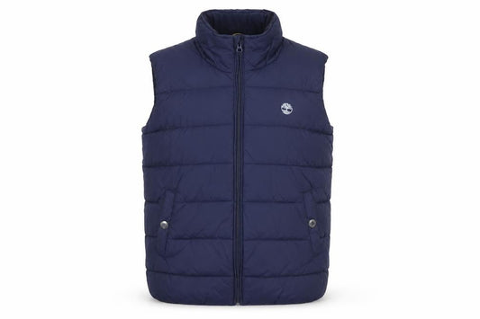 Timberland Men's Blue Puffer Waistcoat Gilet Size S Insulated Zip Up