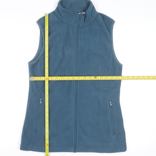 33,000ft Women's Blue Fleece Waistcoat UK 10 Sleeveless Zip Front