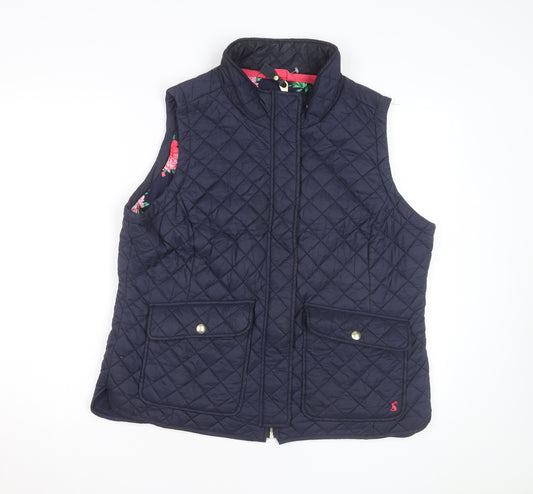 Joules Women's Blue Quilted Waistcoat Gilet Size 18 Lightweight
