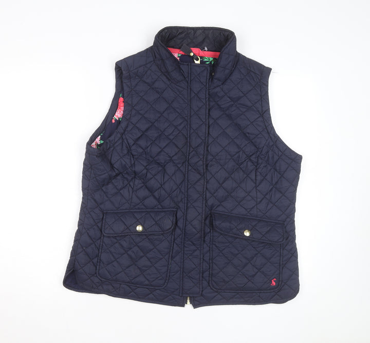 Joules Women's Blue Quilted Waistcoat Gilet Size 18 Lightweight