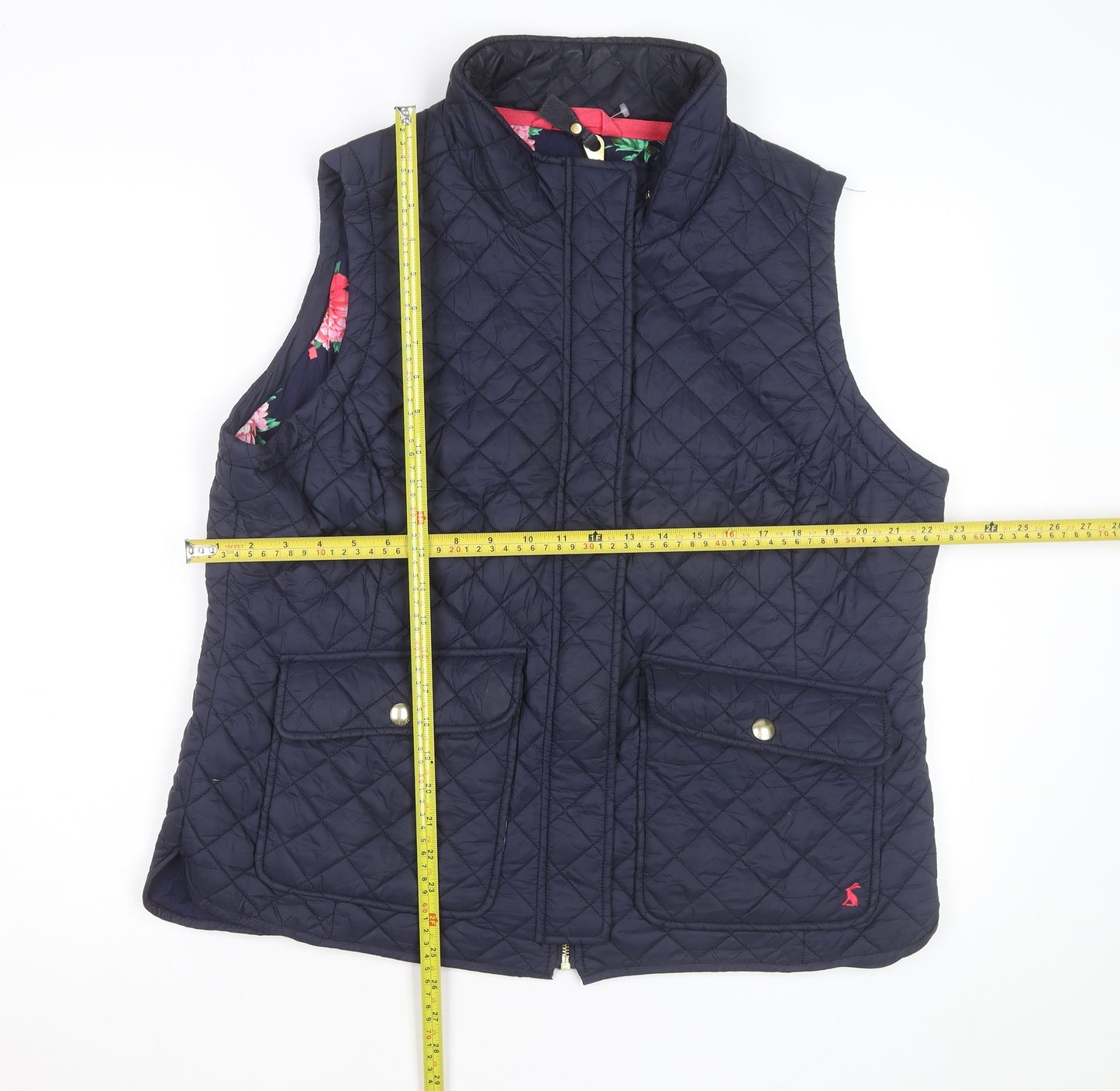 Joules Women's Blue Quilted Waistcoat Gilet Size 18 Lightweight