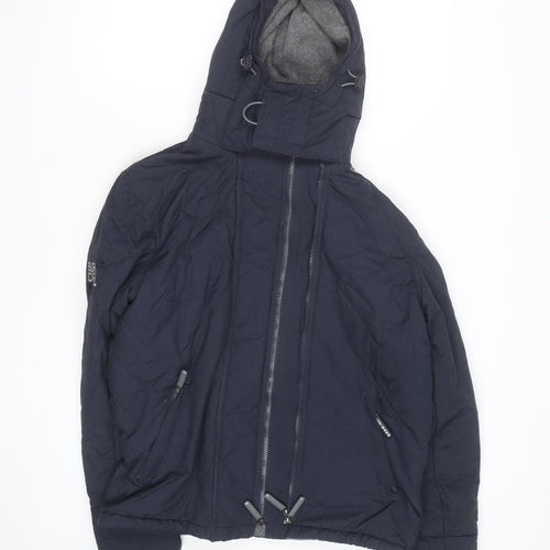 Superdry Men's Blue Hooded Windbreaker Jacket Size M