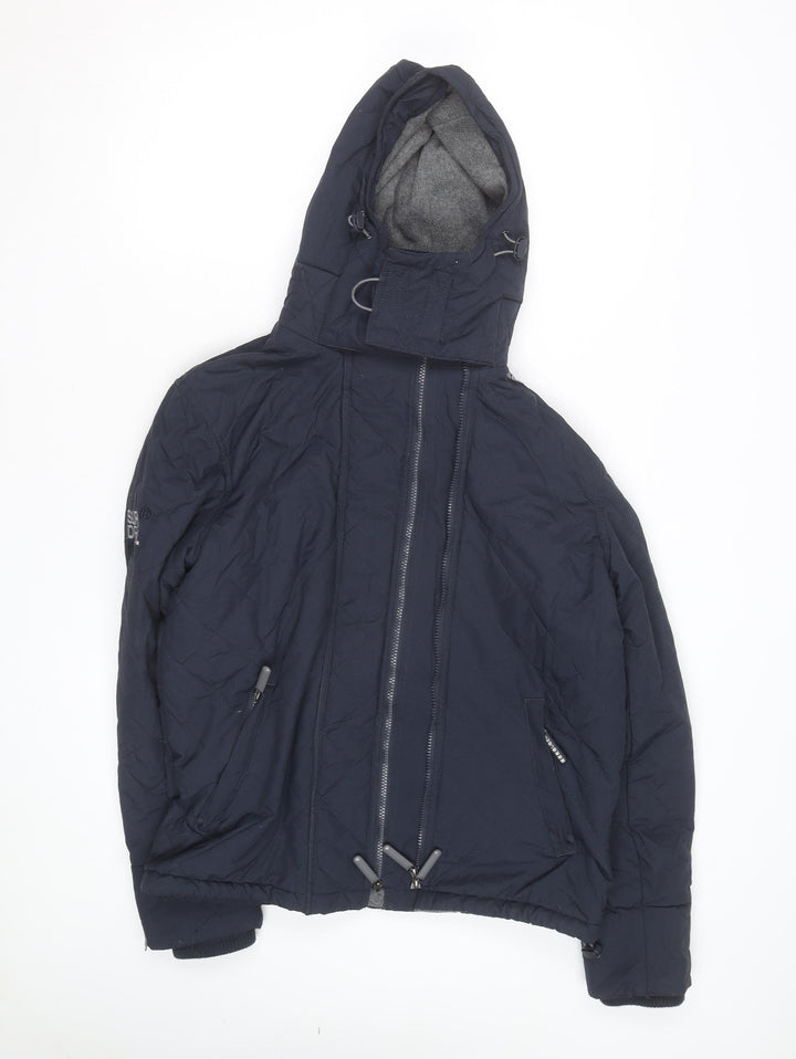 Superdry Men's Blue Hooded Windbreaker Jacket Size M