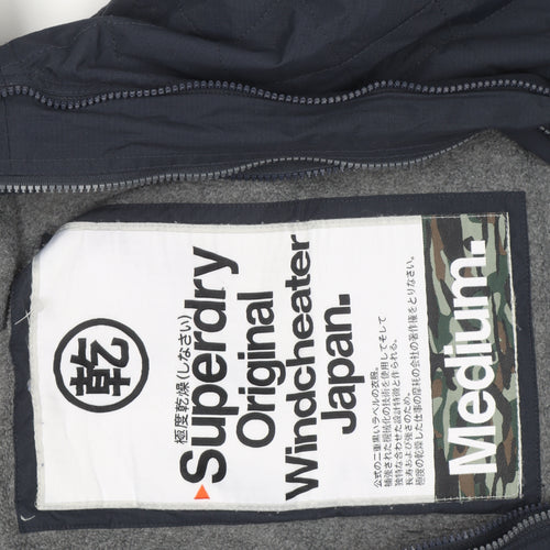Superdry Men's Blue Hooded Windbreaker Jacket Size M