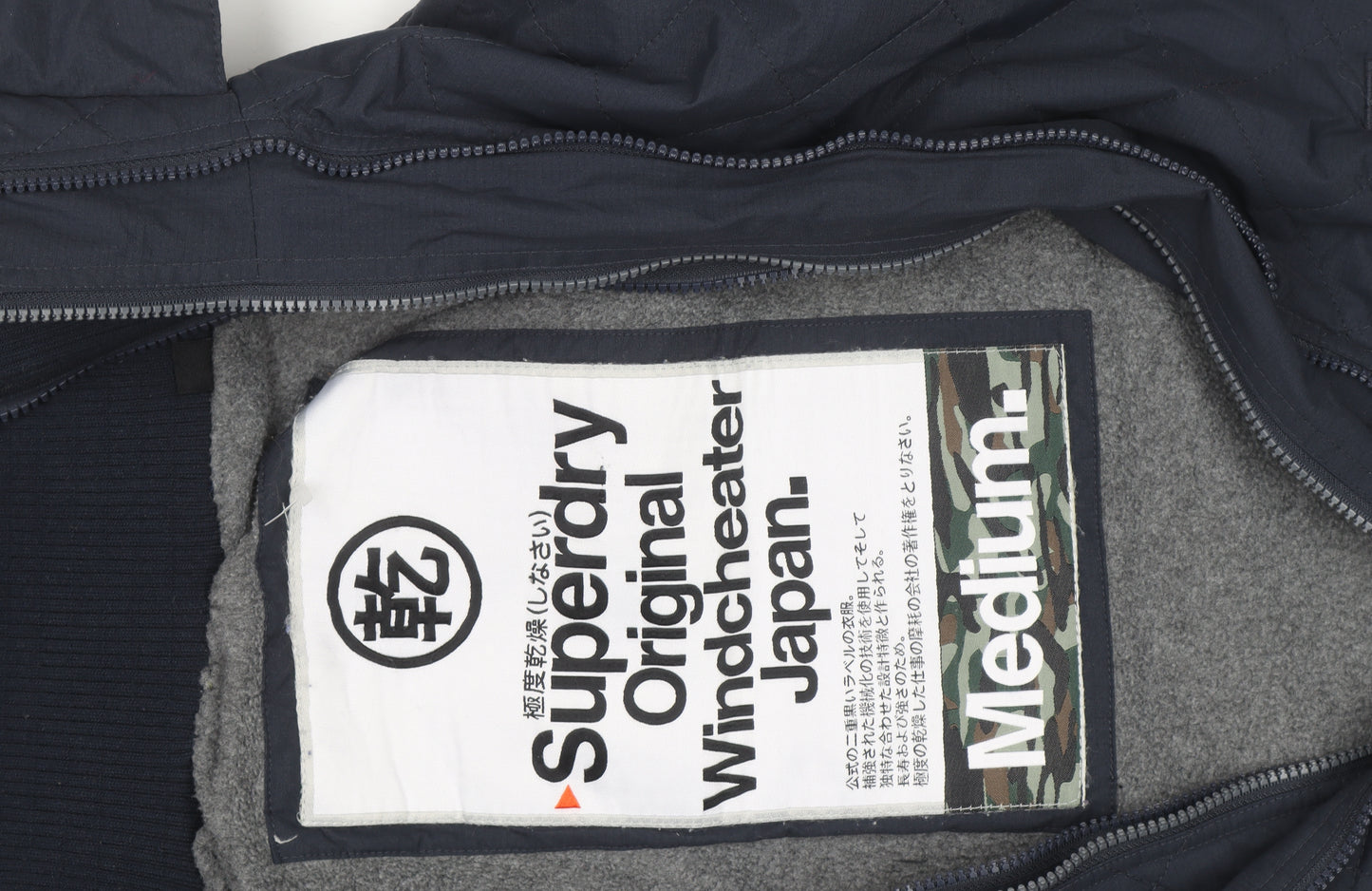 Superdry Men's Blue Hooded Windbreaker Jacket Size M