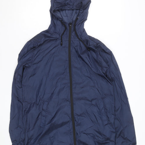 Cedarwood State Men's Blue Hooded Windbreaker Jacket Size M
