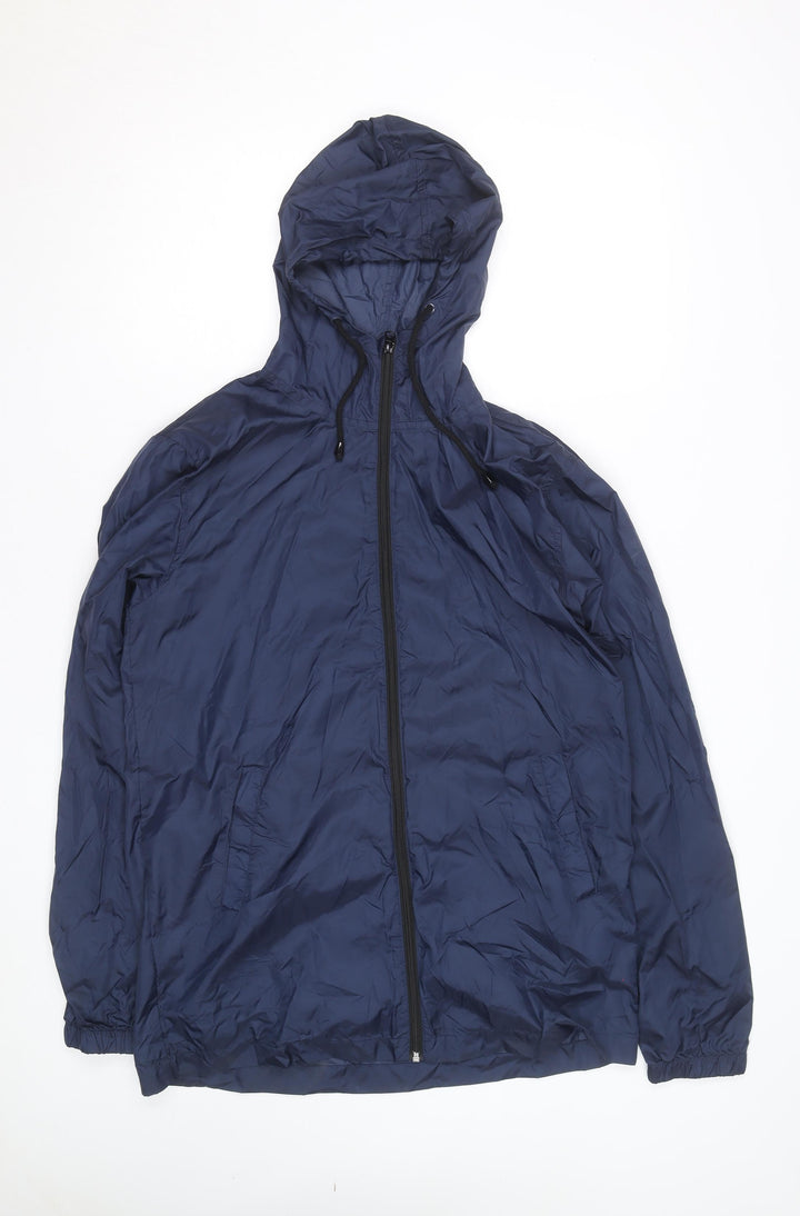 Cedarwood State Men's Blue Hooded Windbreaker Jacket Size M