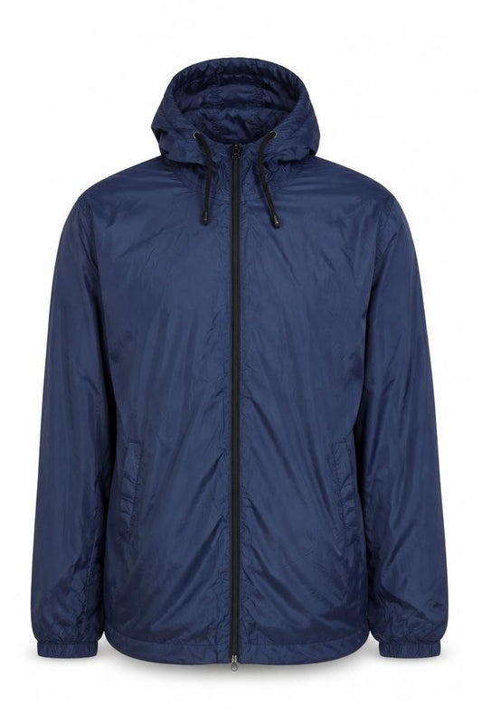 Cedarwood State Men's Blue Hooded Windbreaker Jacket Size M