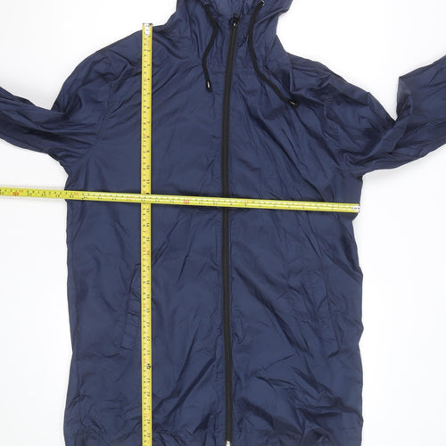 Cedarwood State Men's Blue Hooded Windbreaker Jacket Size M