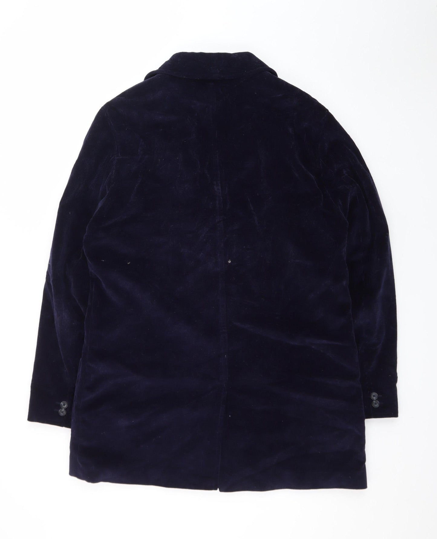 Crombie Men's Blue Corduroy Overcoat XL Cotton Lined Classic