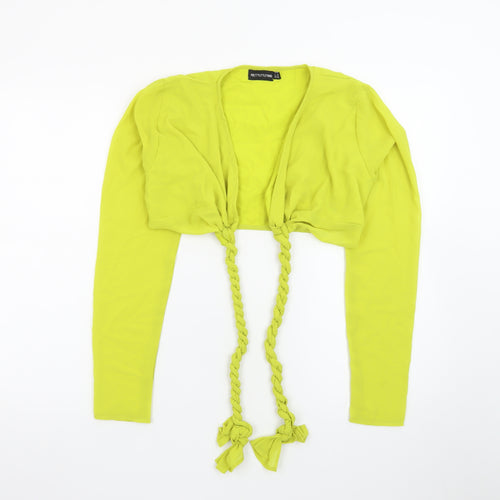PrettyLittleThing Women's Yellow Cropped Long Sleeve Suit Top UK 6