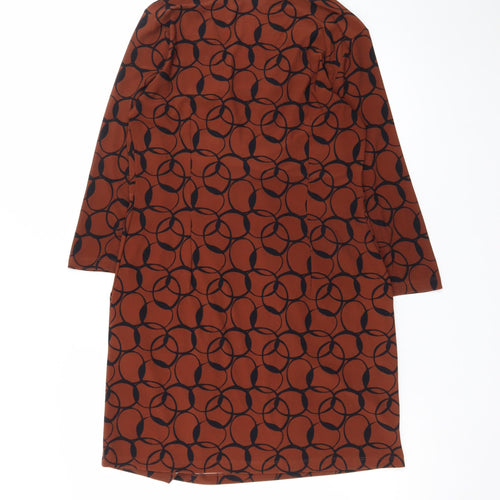 Laura Ashley Women's Brown Geometric V-Neck Ruched Sheath Dress Size 12