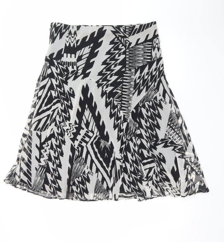 Marks and Spencer Women’s Black A-Line Geometric Chiffon Skirt Size 18