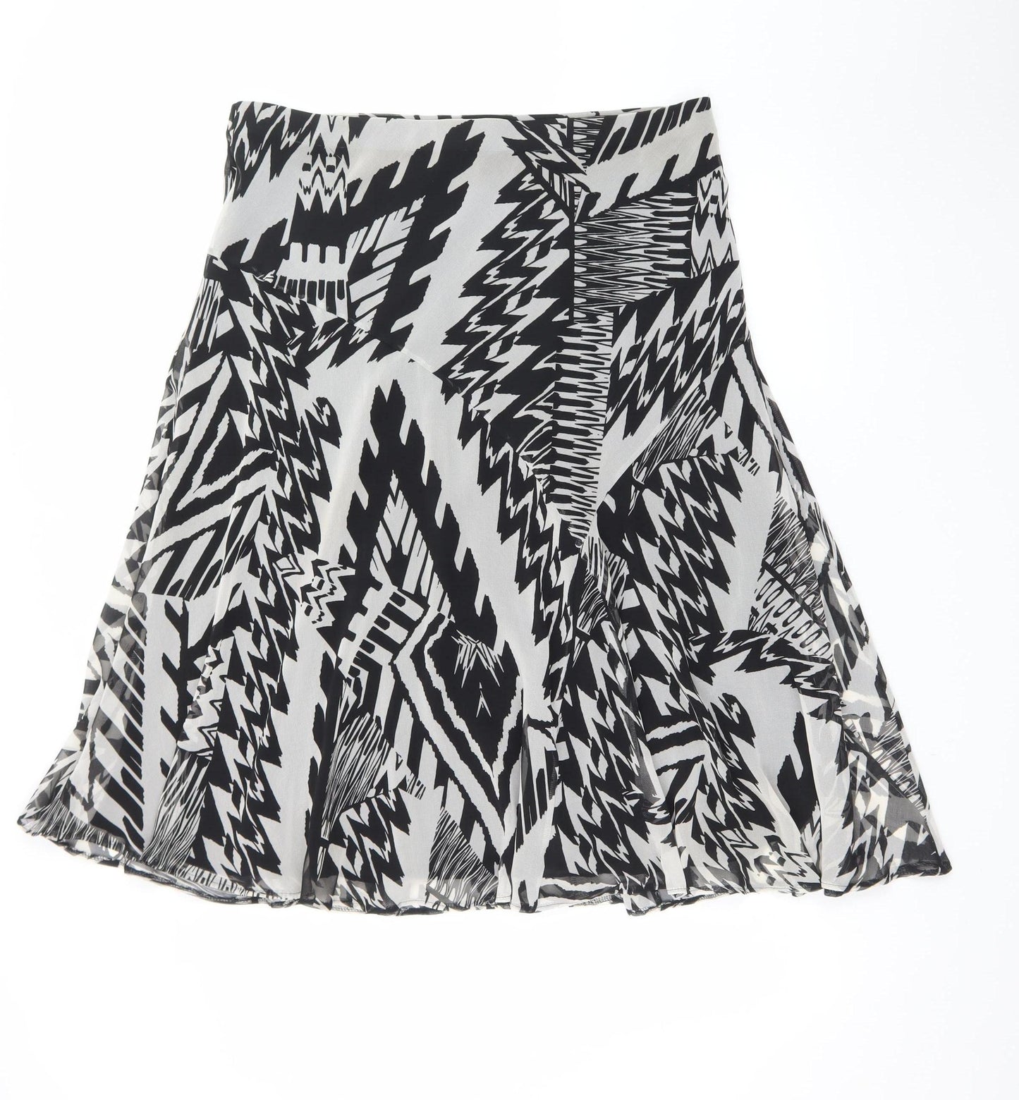Marks and Spencer Women’s Black A-Line Geometric Chiffon Skirt Size 18
