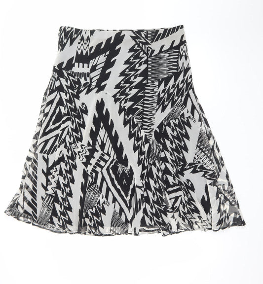 Marks and Spencer Women’s Black A-Line Geometric Chiffon Skirt Size 18