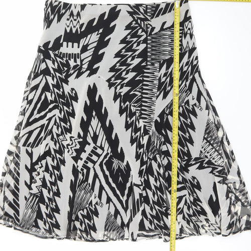 Marks and Spencer Women’s Black A-Line Geometric Chiffon Skirt Size 18