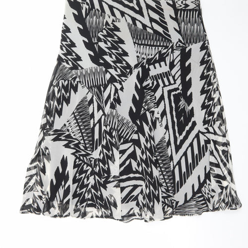 Marks and Spencer Women’s Black A-Line Geometric Chiffon Skirt Size 18