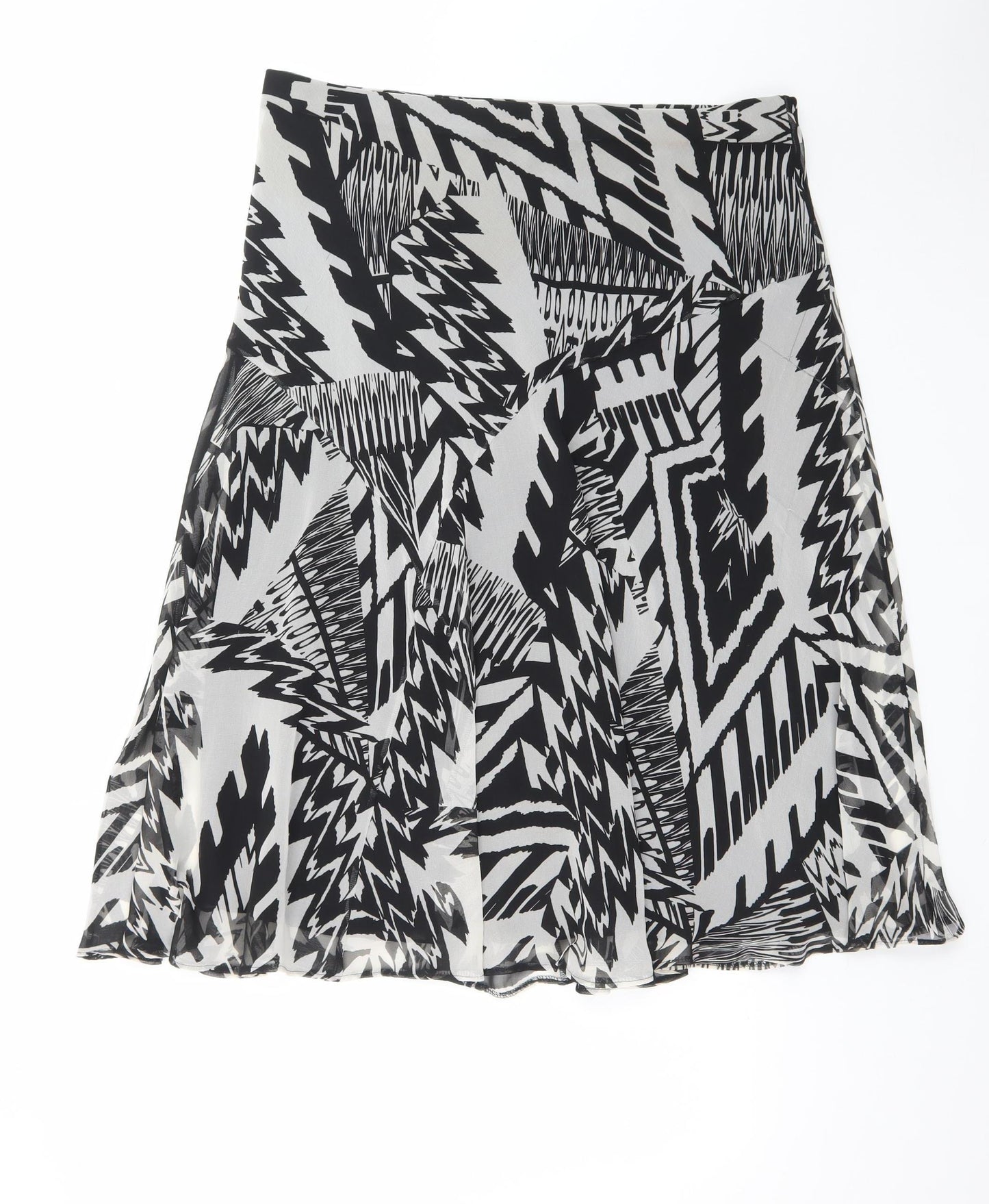 Marks and Spencer Women’s Black A-Line Geometric Chiffon Skirt Size 18