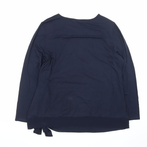 Cotswold Collections Women Blue Check Velvet Tunic Blouse Size 18