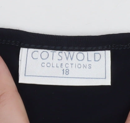 Cotswold Collections Women Blue Check Velvet Tunic Blouse Size 18