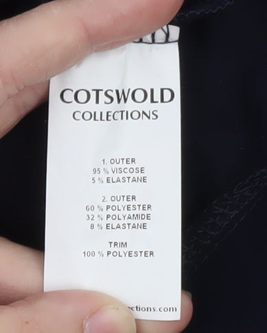 Cotswold Collections Women Blue Check Velvet Tunic Blouse Size 18